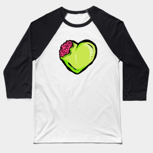 My Green Voodoo Dead Zombie Heart and Brains Baseball T-Shirt